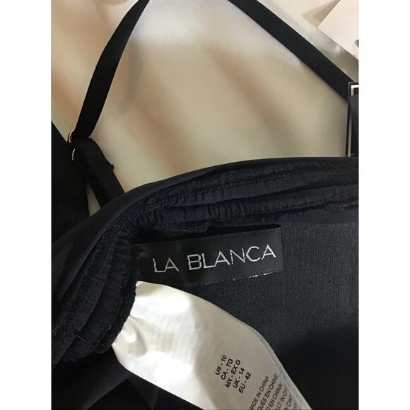 Lablanca Women One Piece Tummy Control Black  Swimsuit Sz 10 NWT Island Goddess - Picture 7 of 11